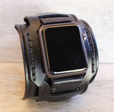 thick leather apple watch band